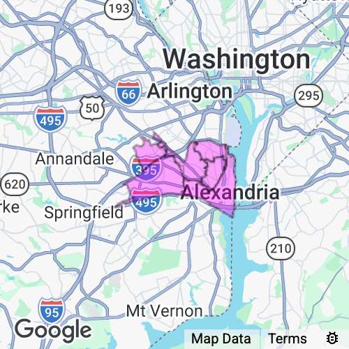 Alexandria City County Virginia real estate agent mailing area