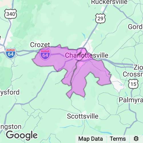 Charlottesville City County Virginia real estate agent mailing area