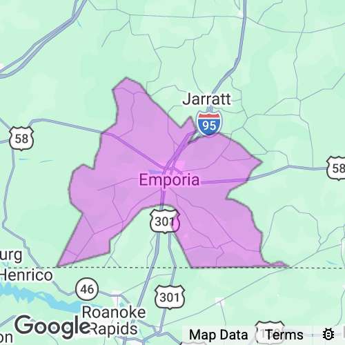 Emporia City County Virginia real estate agent mailing area