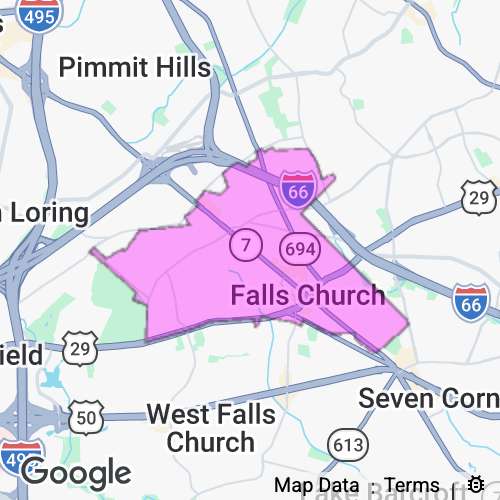 Falls Church City County Virginia real estate agent mailing area
