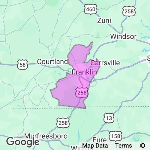 Franklin City County Virginia real estate agent mailing area
