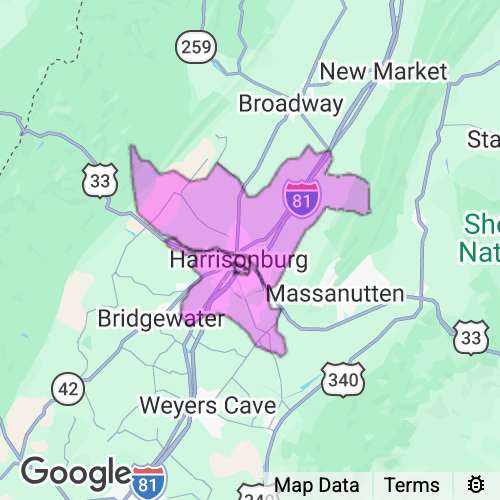 Harrisonburg City County Virginia real estate agent mailing area