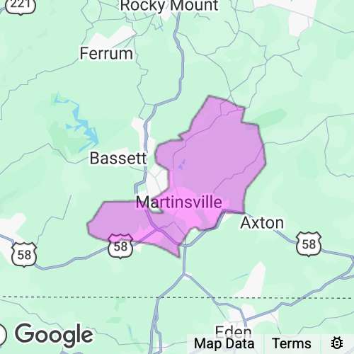 Martinsville City County Virginia real estate agent mailing area