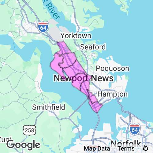 Newport News City County Virginia real estate agent mailing area