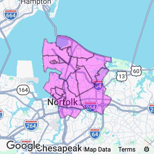 Norfolk City County Virginia real estate agent mailing area