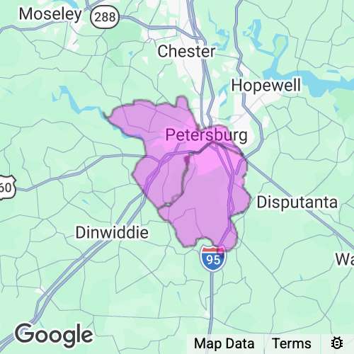 Petersburg City County Virginia real estate agent mailing area