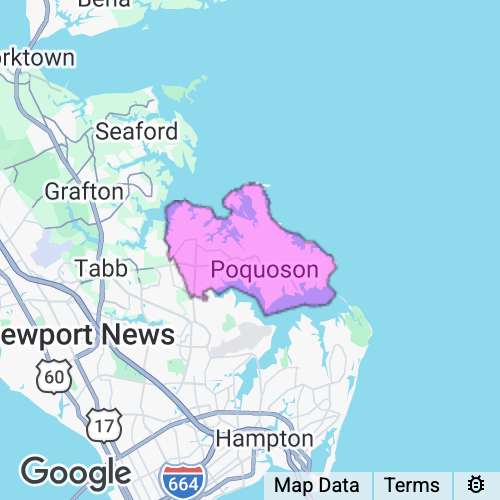 Poquoson City County Virginia real estate agent mailing area