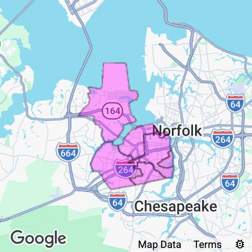Portsmouth City County Virginia real estate agent mailing area