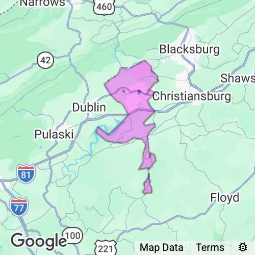 Radford County Virginia real estate agent mailing area