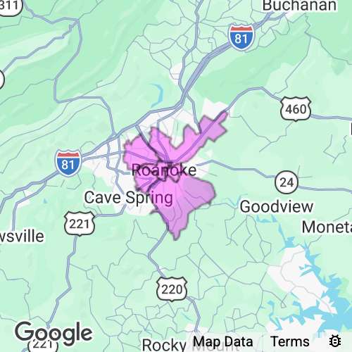 Roanoke City County Virginia real estate agent mailing area
