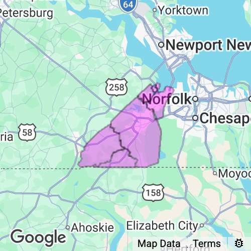 Suffolk City County Virginia real estate agent mailing area