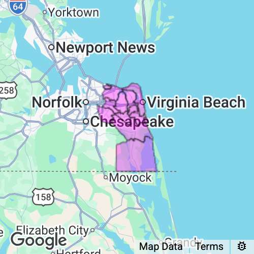 Virginia Beach City County Virginia real estate agent mailing area