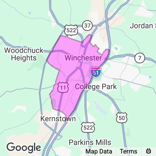 Winchester City County Virginia real estate agent mailing area