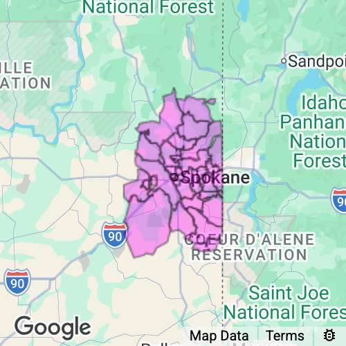 SPOKANE county map