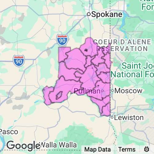 WHITMAN county map