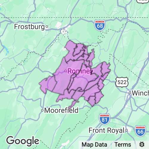 HAMPSHIRE county map