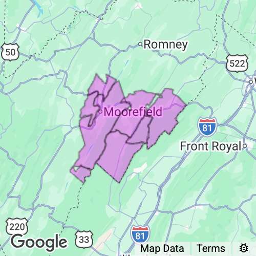 HARDY county map