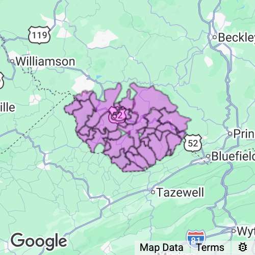 MCDOWELL county map