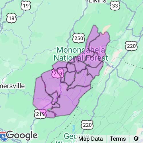 POCAHONTAS county map