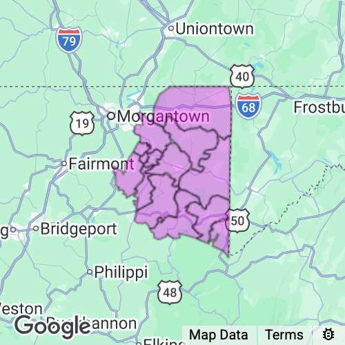 PRESTON county map