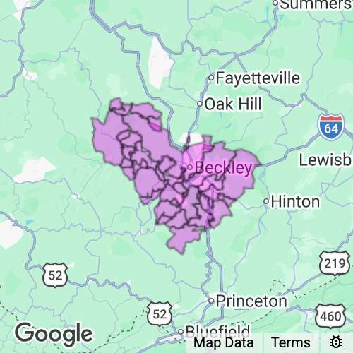 RALEIGH county map