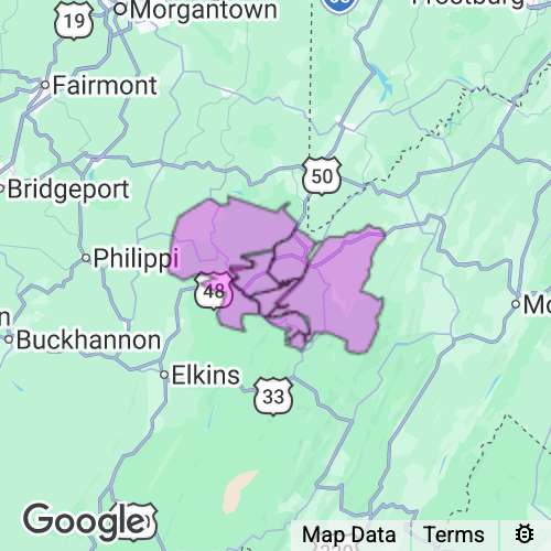 TUCKER county map