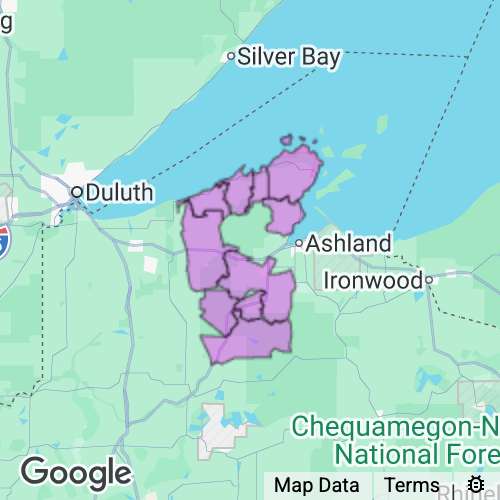 BAYFIELD county map