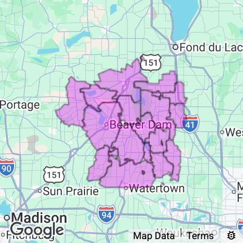 DODGE county map