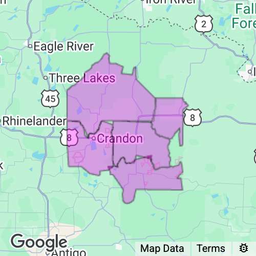 FOREST county map