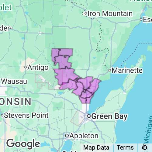 OCONTO county map