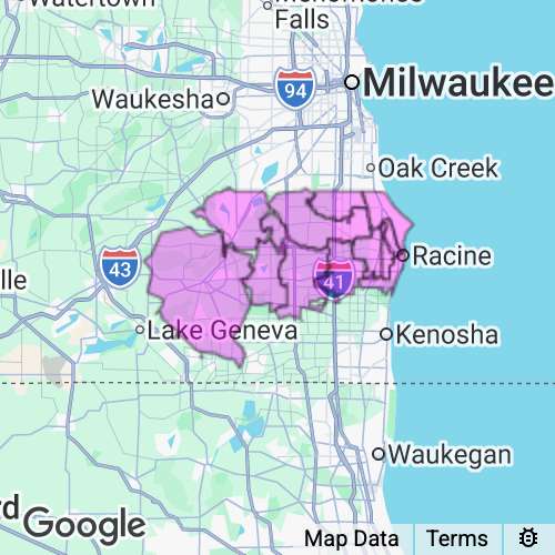 RACINE county map