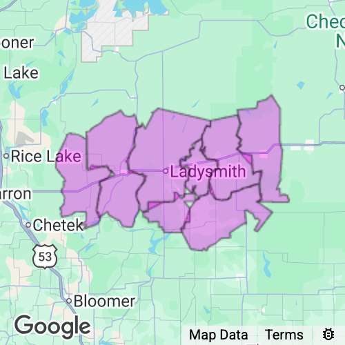 RUSK county map