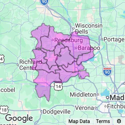 SAUK county map