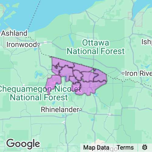 VILAS county map