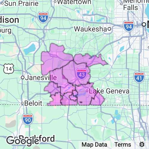 WALWORTH county map