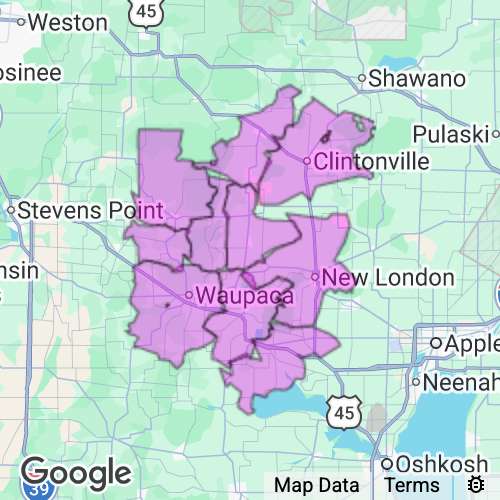 WAUPACA county map